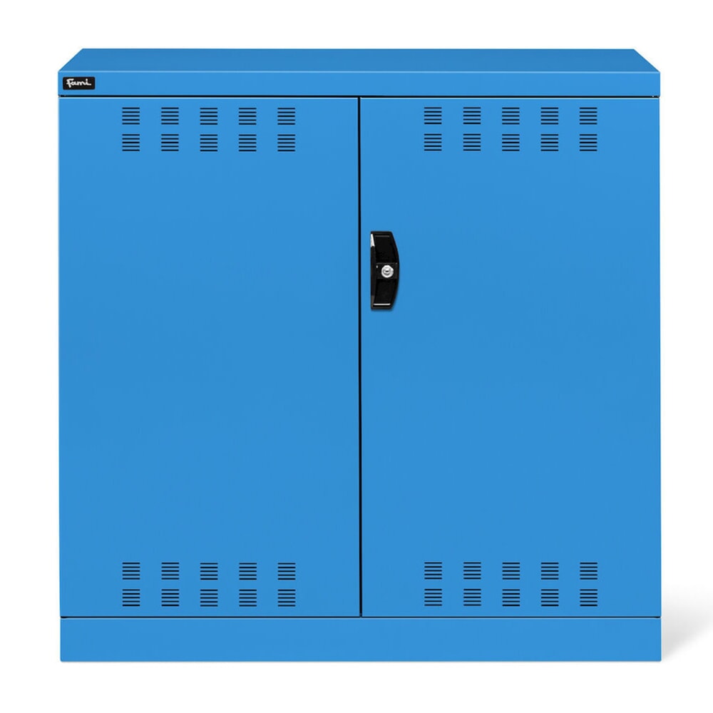 Produktabbildung Nr. 2: Fami PERFOM Beistellschrank, 2 Fachböden, perforierte Flügeltüren, HxBxT 1.000 x 1.023 x 555 mm, lichtblau