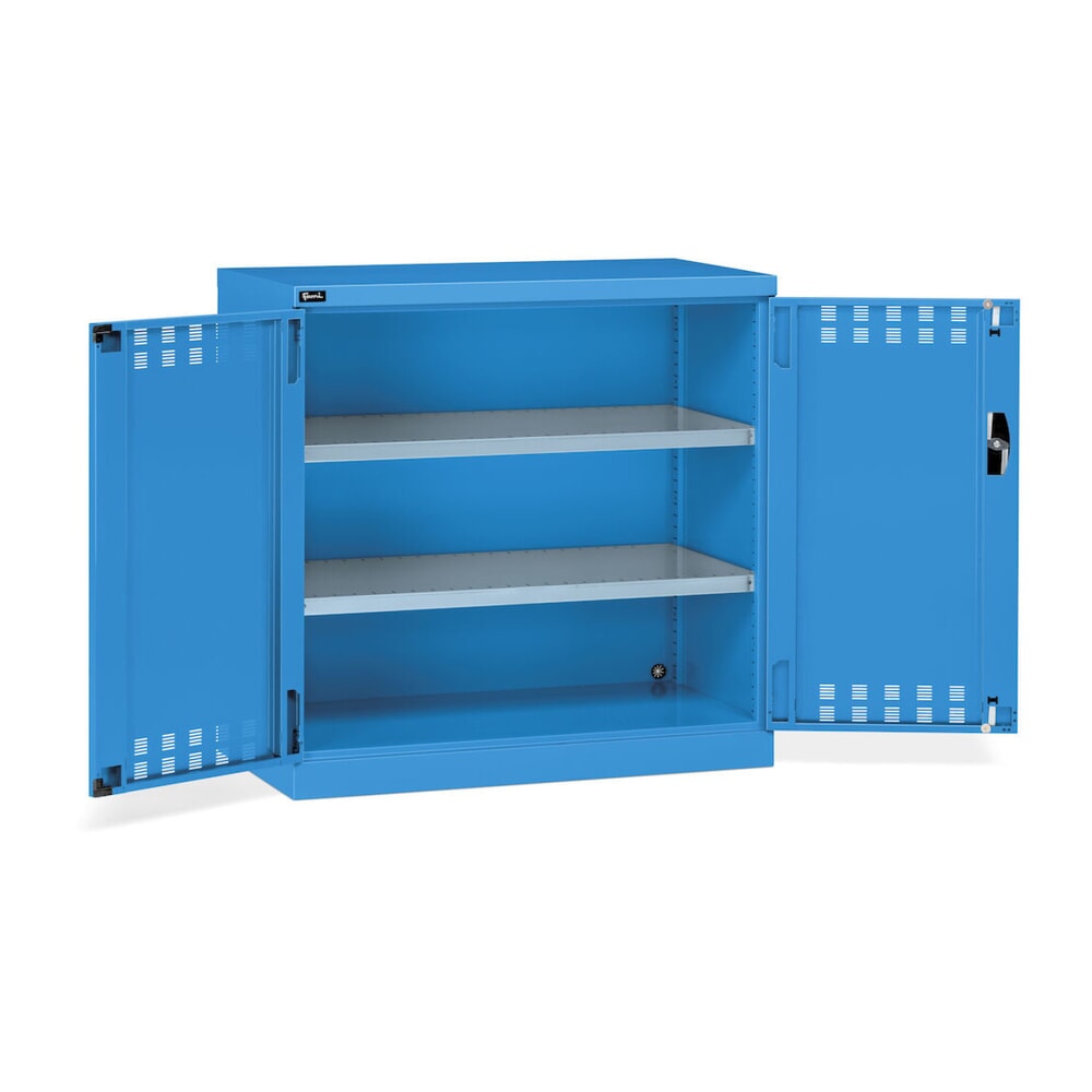 Produktabbildung Nr. 3: Fami PERFOM Beistellschrank, 2 Fachböden, perforierte Flügeltüren, HxBxT 1.000 x 1.023 x 555 mm, lichtblau
