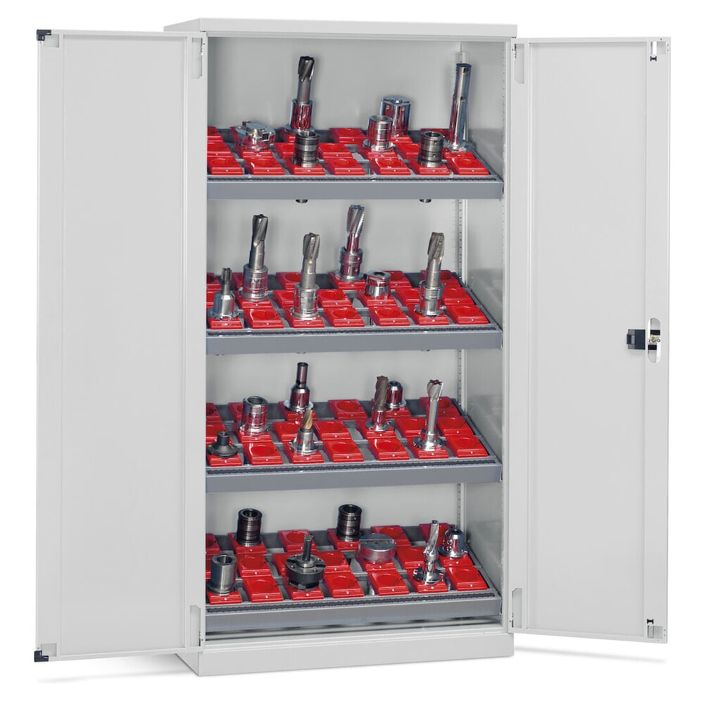 Produktabbildung Nr. 2: Fami PERFOM Lagersystem für CNC-Werkzeuge, 4 Fachböden, HxBxT 2.000 x 1.023 x 726 mm, 50 Werkzeugeinsätze ISO 50, lichtgrau