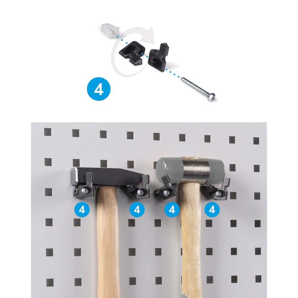 Produktabbildung Nr. 6: Fami PERFOM Werkstattschrank, 3 Schubladen, Lochplatten, Sichtlagerkasten, HxBxT 2.000 x 1.023 x 726 mm, lichtblau