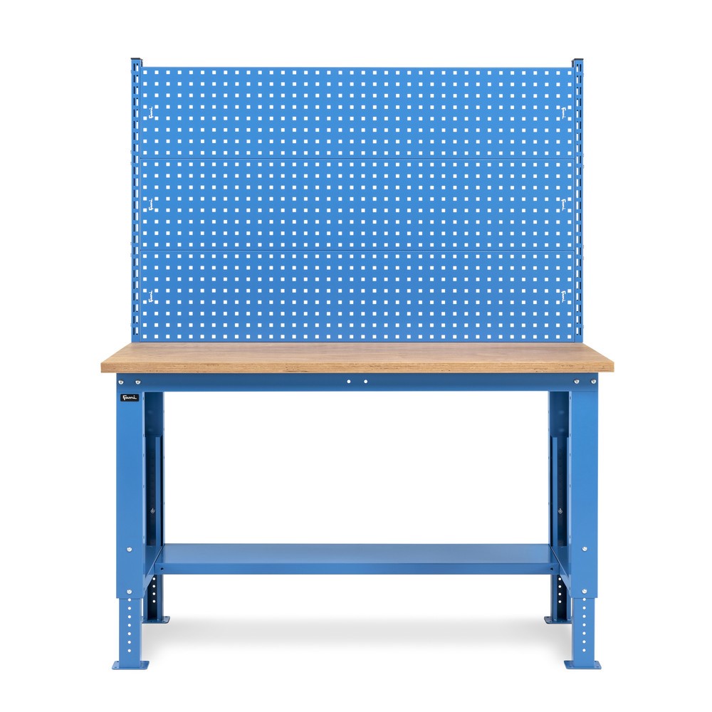 Produktabbildung Nr. 3: Fami Werkbank, höhenverstellbar u. mit Multifunktionswand, TK 1.000 kg, HxBxT 740-1.110 x 1.500 x 750 mm, RAL 5012 lichtblau