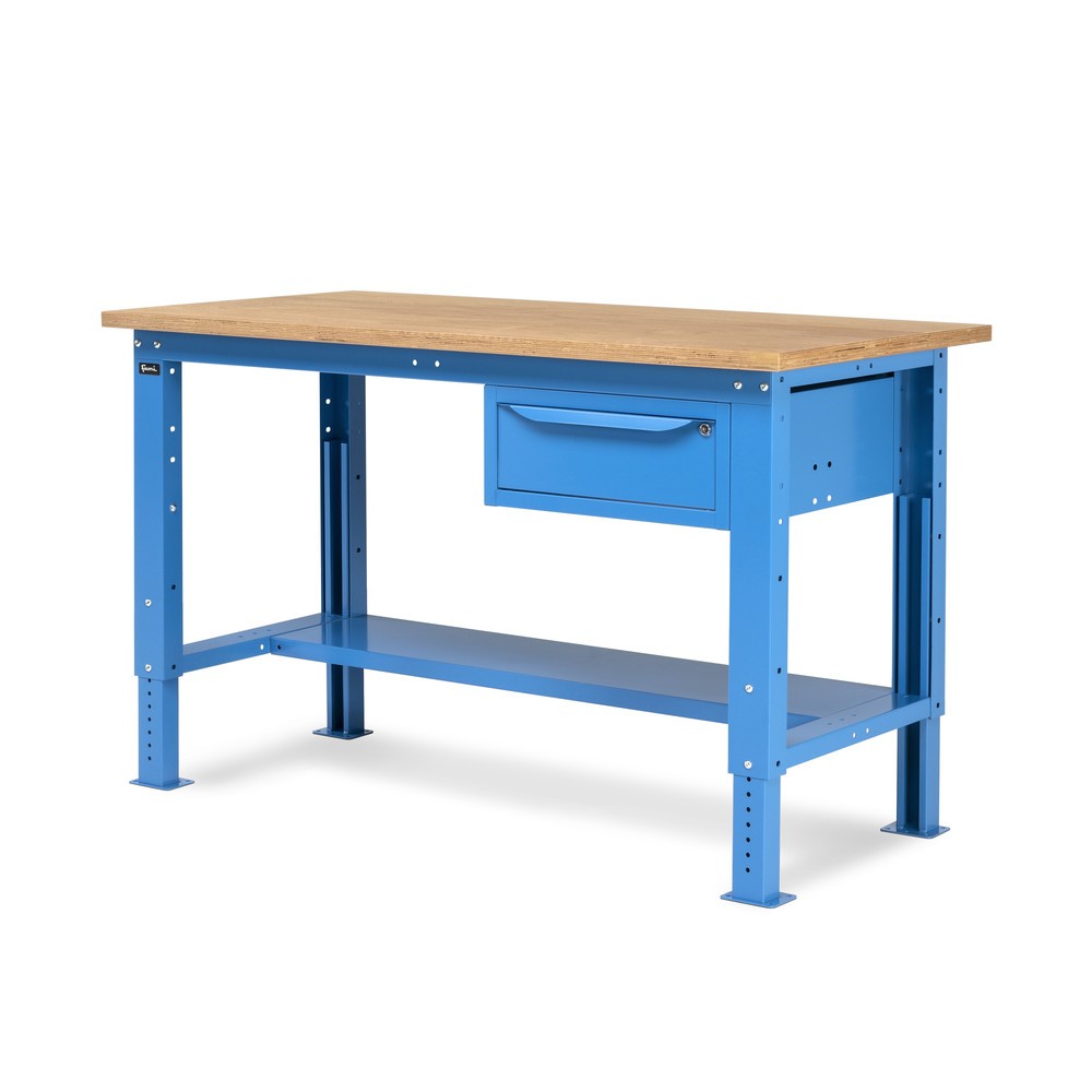 Produktabbildung Nr. 5: Fami Werkbank, höhenverstellbar u. 1 Schublade, TK 1.000 kg, HxBxT 740-1.110 x 1.500 x 750 mm, RAL 5012 lichtblau