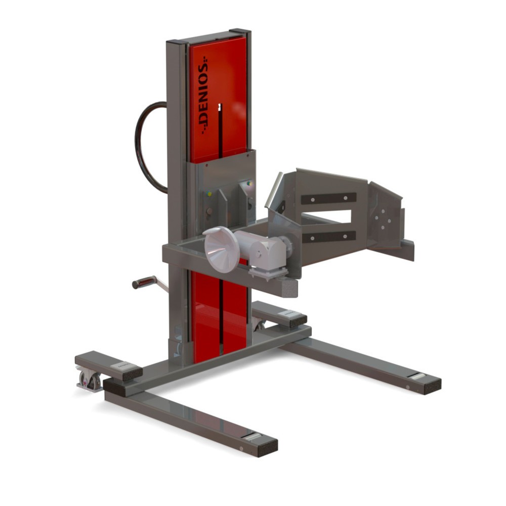 Produktabbildung: Fasslifter Secu Ex mit Fasswender, breit, Hubhöhe max. 930 mm