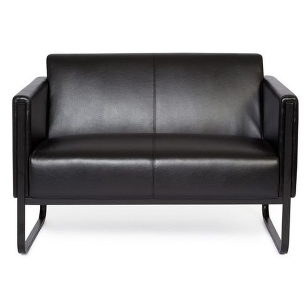 Illustration du produit: Canapé lounge hjh OFFICE BALI BLACK piètement noir similicuir lisse, 2 places, noir