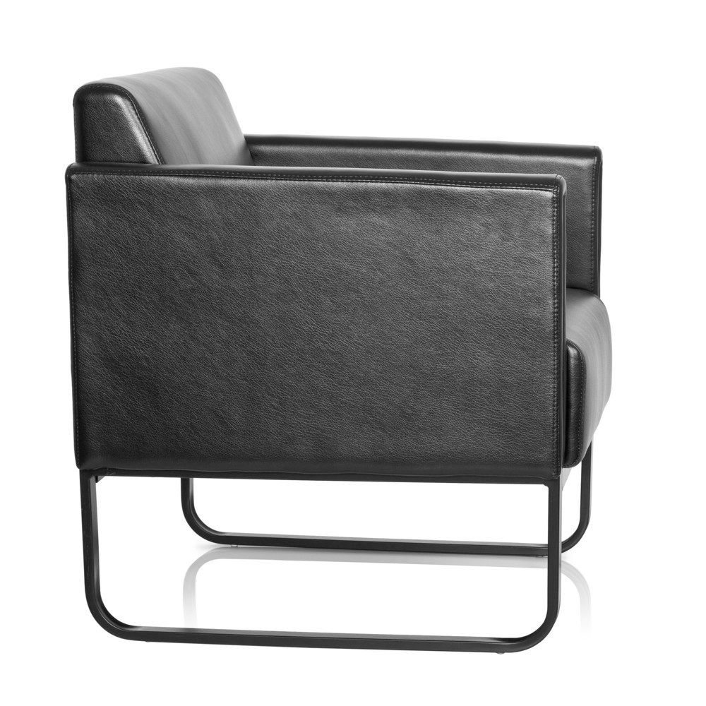 Produktabbildung Nr. 4: Fauteuil lounge hjh OFFICE BALI BLACK piètement noir similicuir lisse, 1 place, noir