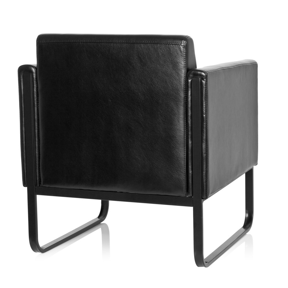 Produktabbildung Nr. 6: Fauteuil lounge hjh OFFICE BALI BLACK piètement noir similicuir lisse, 1 place, noir