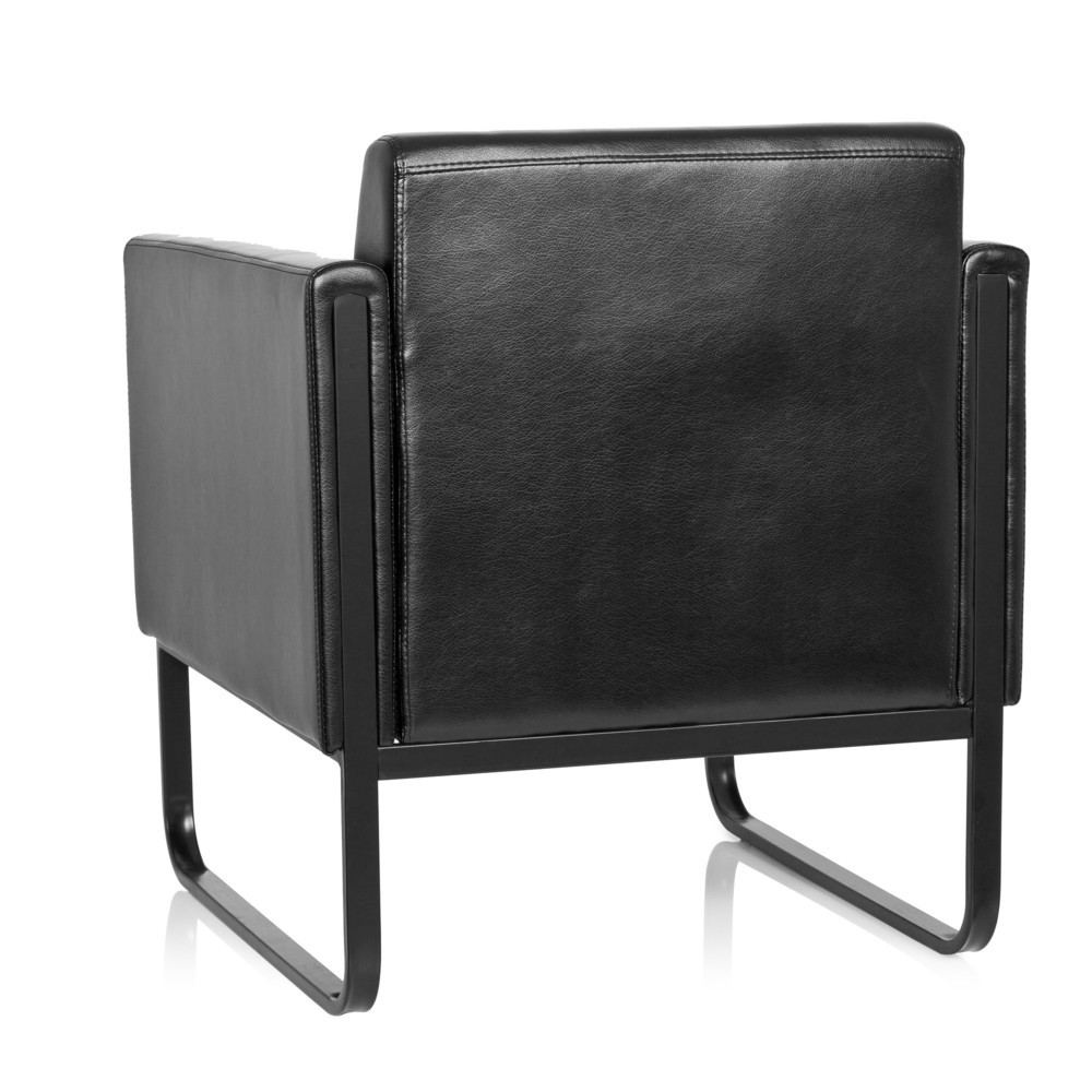 Produktabbildung Nr. 7: Fauteuil lounge hjh OFFICE BALI BLACK piètement noir similicuir lisse, 1 place, noir