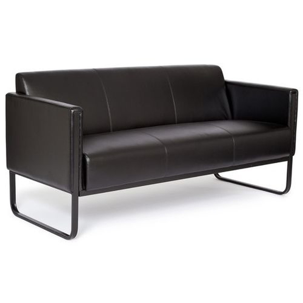 Produktabbildung Nr. 3: Canapé lounge hjh OFFICE BALI BLACK piètement noir similicuir lisse, 3 places, noir