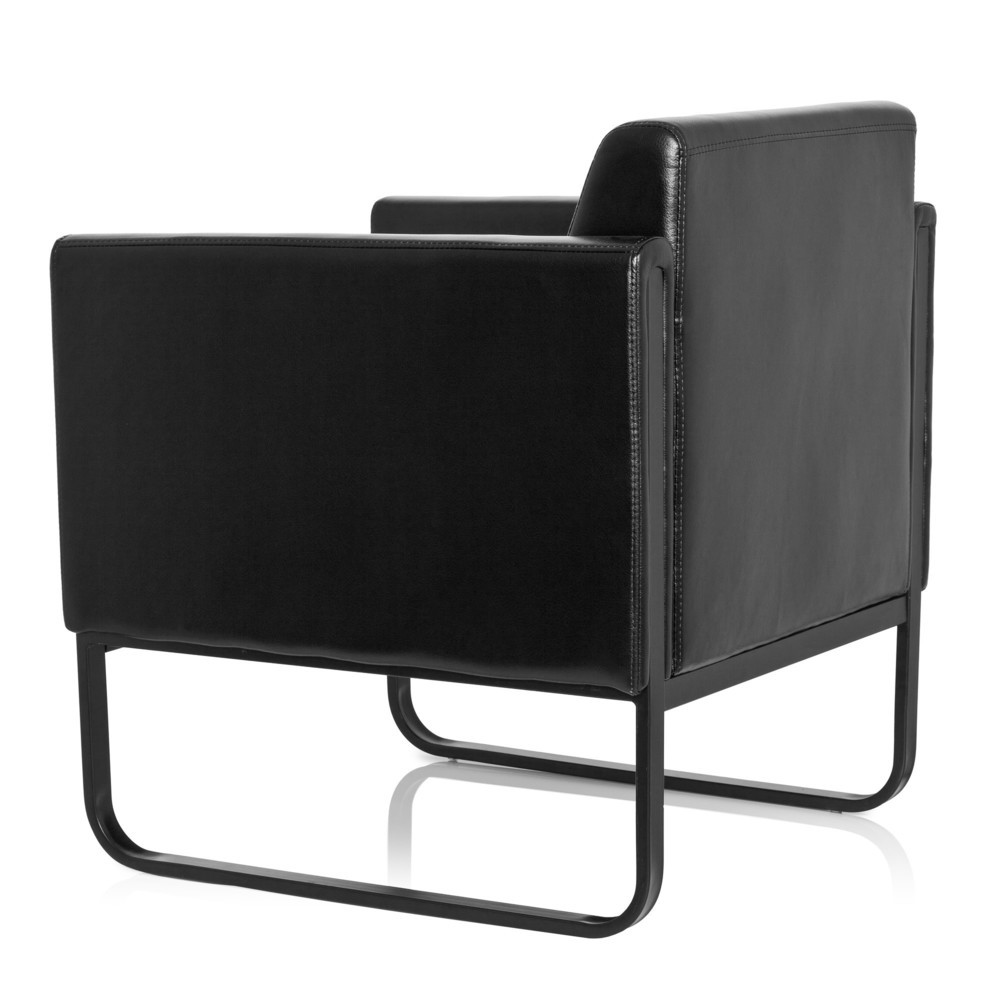Produktabbildung Nr. 8: Fauteuil lounge hjh OFFICE BALI BLACK piètement noir similicuir lisse, 1 place, noir