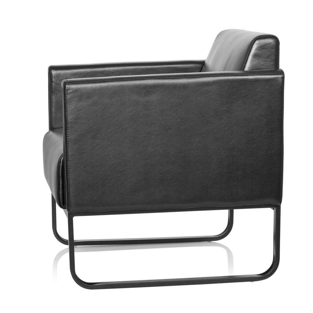 Produktabbildung Nr. 9: Fauteuil lounge hjh OFFICE BALI BLACK piètement noir similicuir lisse, 1 place, noir