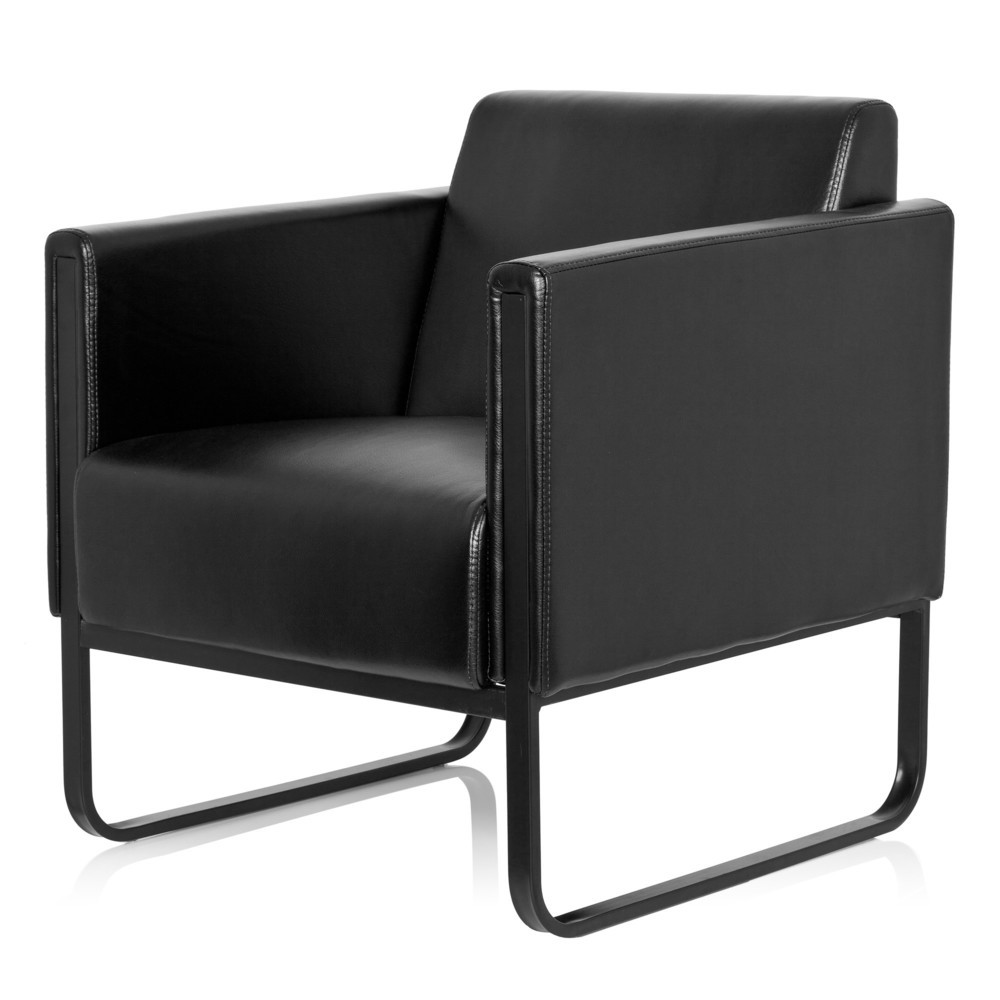 Produktabbildung Nr. 10: Fauteuil lounge hjh OFFICE BALI BLACK piètement noir similicuir lisse, 1 place, noir