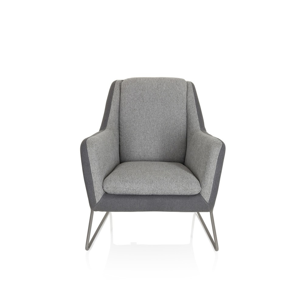 Produktabbildung Nr. 1: Fauteuil lounge hjh OFFICE LAGUN structure à patins, 1 place, gris clair/gris foncé