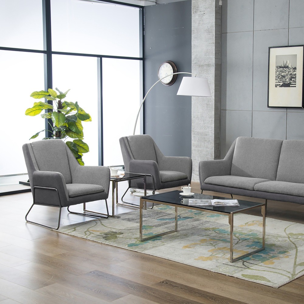 Produktabbildung Nr. 4: Fauteuil lounge hjh OFFICE LAGUN structure à patins, 1 place, gris clair/gris foncé
