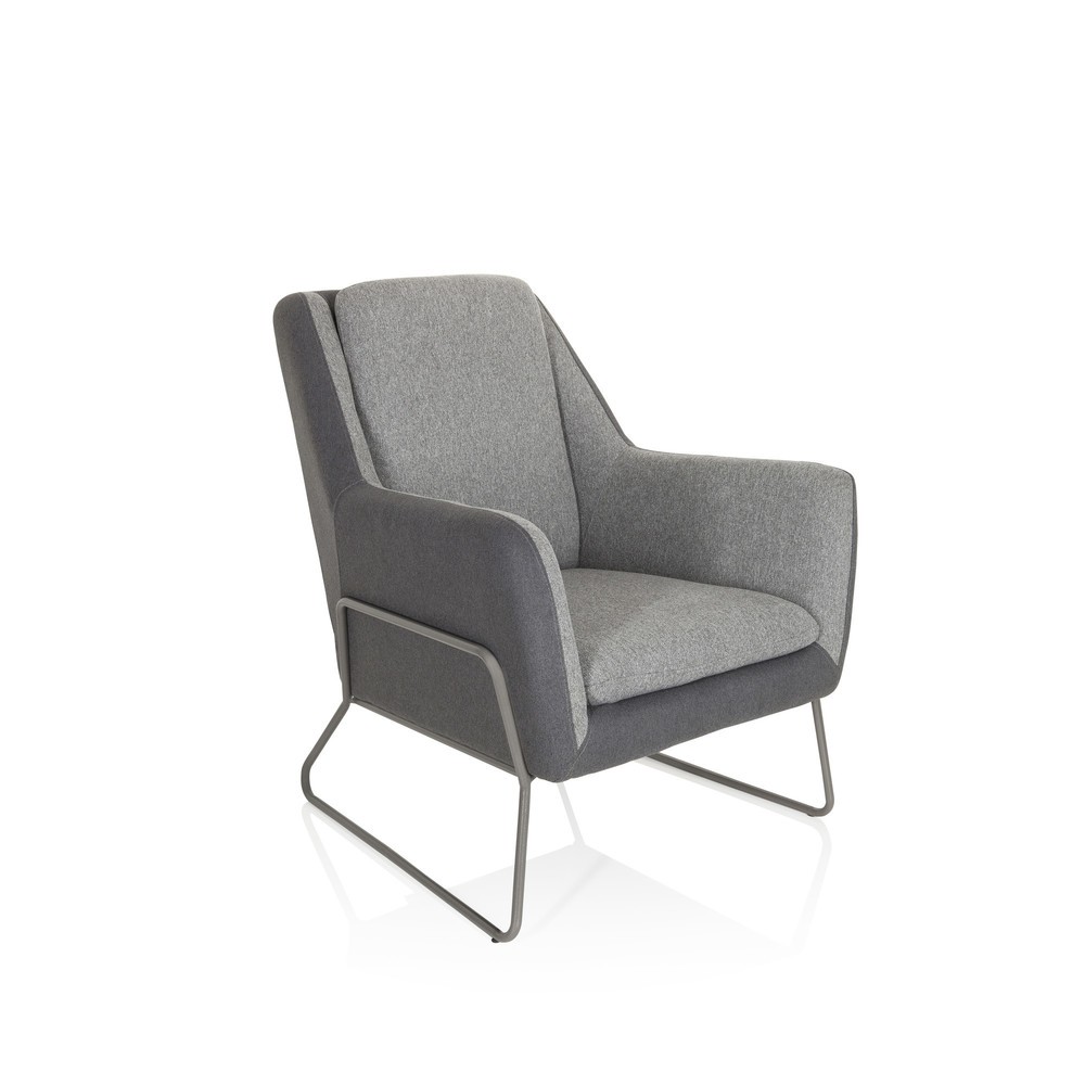 Produktabbildung Nr. 6: Fauteuil lounge hjh OFFICE LAGUN structure à patins, 1 place, gris clair/gris foncé