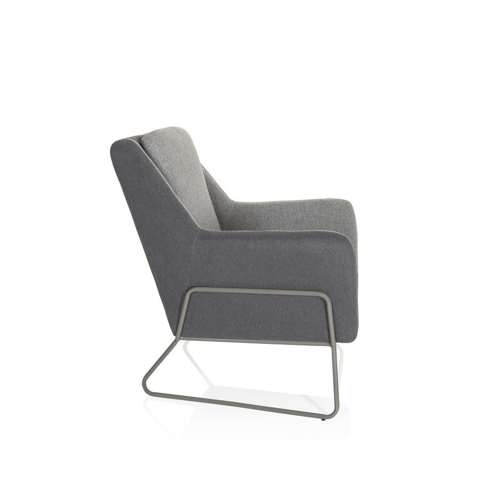 Produktabbildung Nr. 7: Fauteuil lounge hjh OFFICE LAGUN structure à patins, 1 place, gris clair/gris foncé