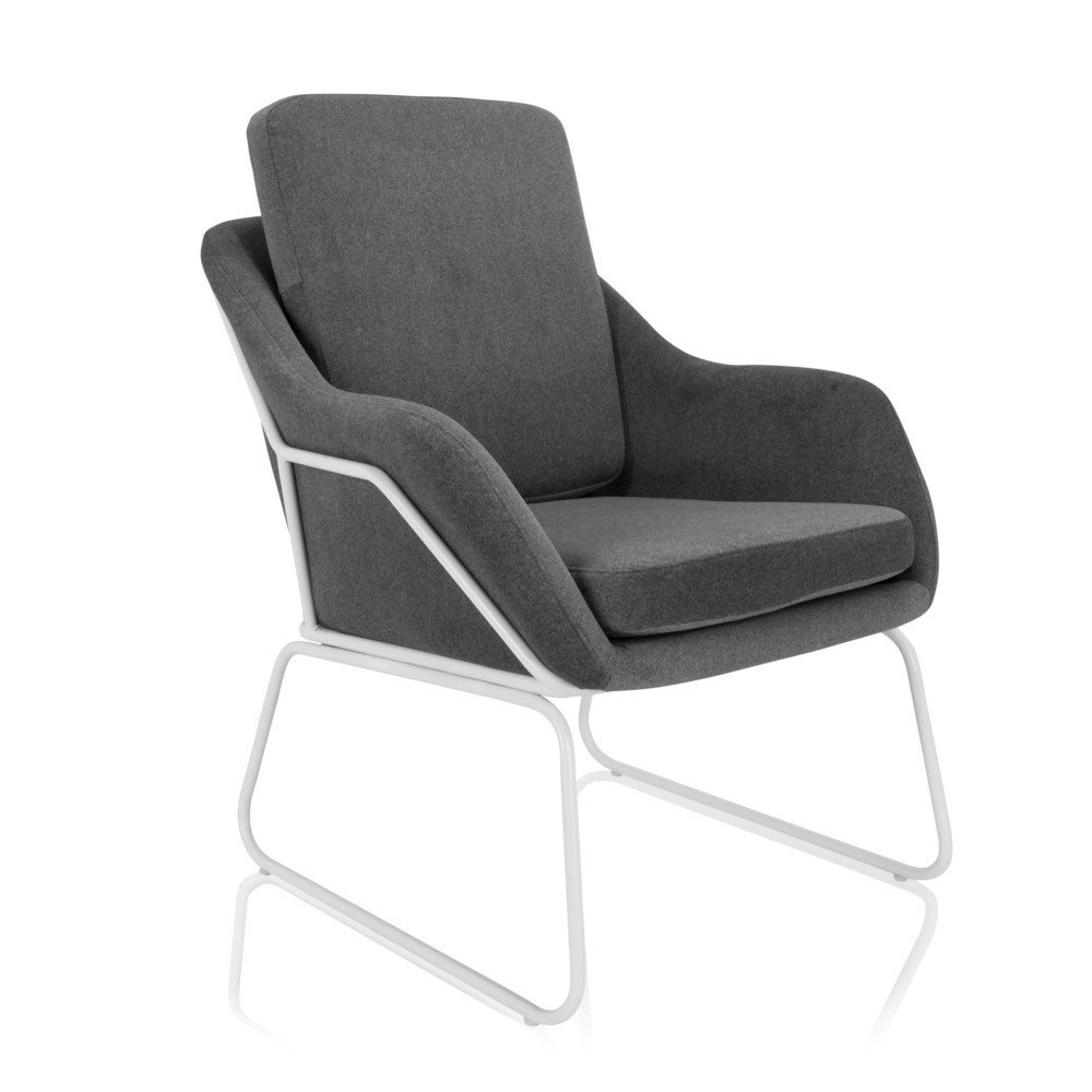 Produktabbildung Nr. 6: Fauteuil lounge / fauteuil de relaxation hjh OFFICE LAGUNO W tissu gris foncé, 1 place