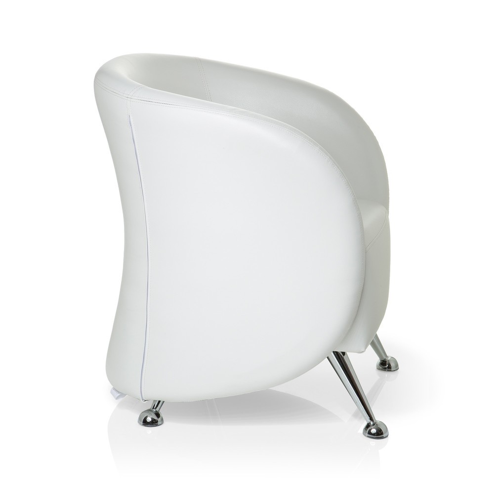 Produktabbildung Nr. 5: Fauteuil lounge / fauteuil club hjh OFFICE / ST. LUCIA similicuir, blanc