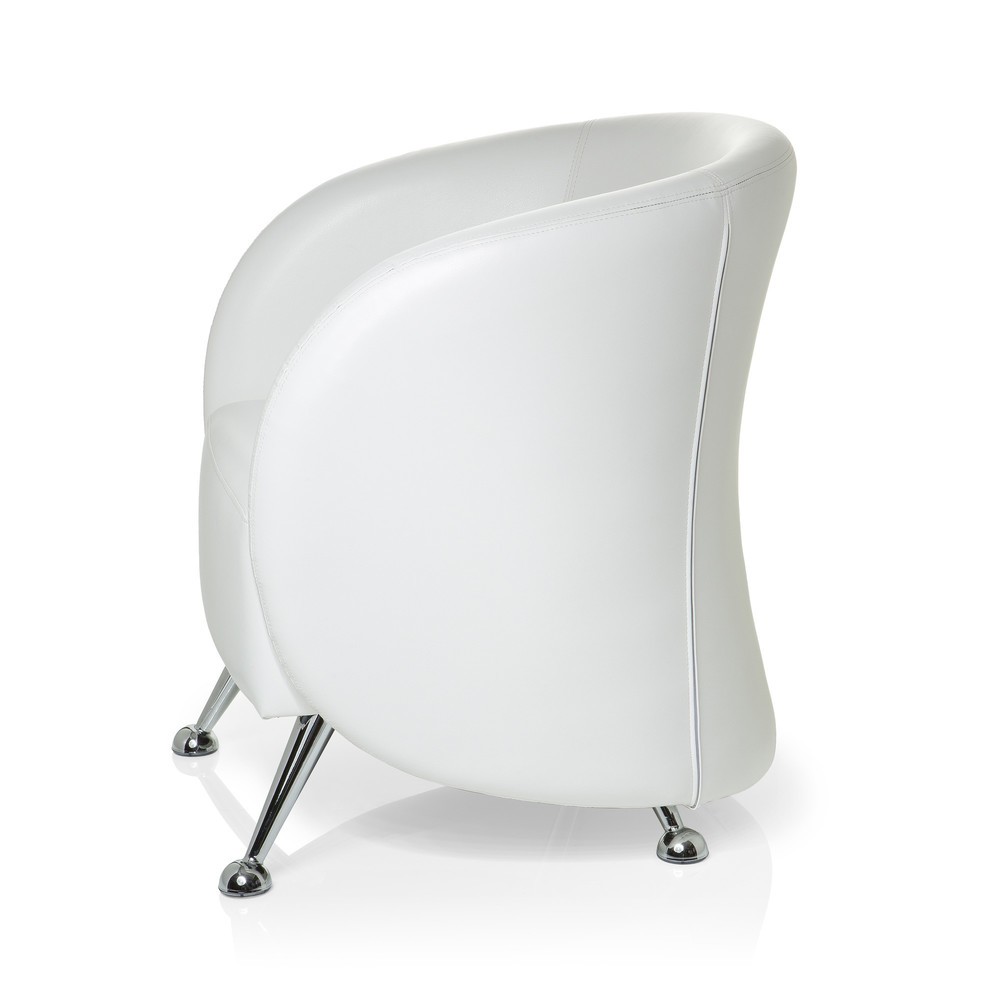 Produktabbildung Nr. 10: Fauteuil lounge / fauteuil club hjh OFFICE / ST. LUCIA similicuir, blanc