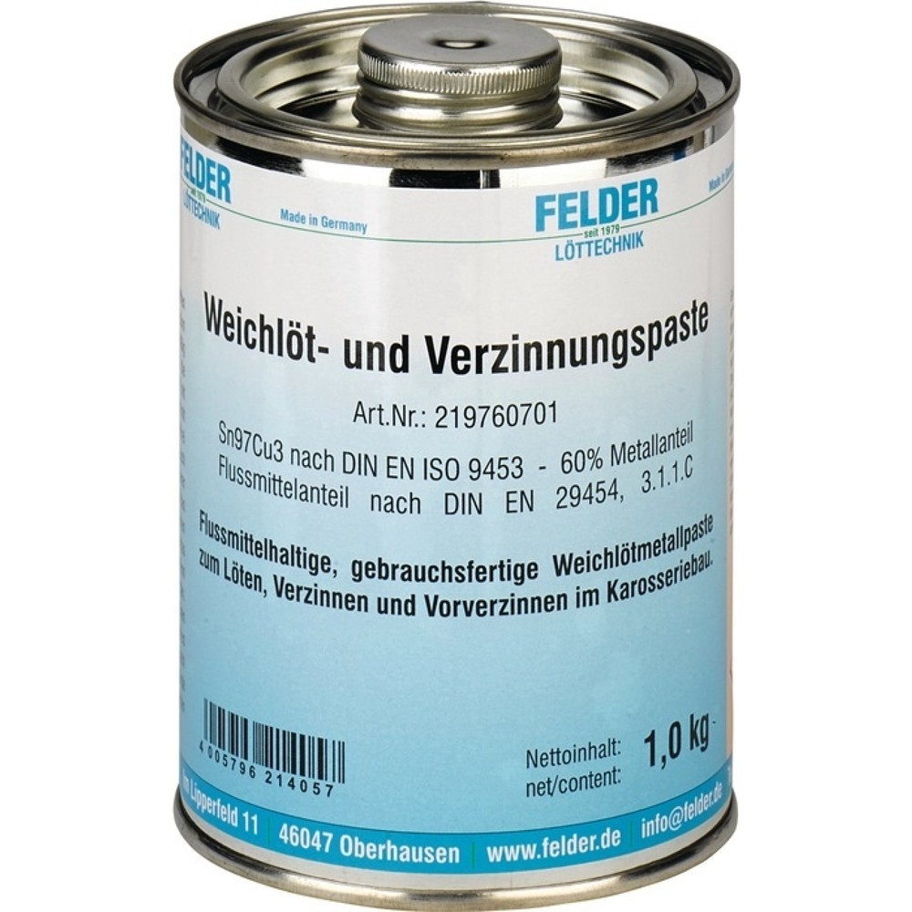 Illustration du produit: FELDER Weichlöt- und Verzinnungspaste, 1 kg, 230 - 250 °C, S-Sn97Cu3