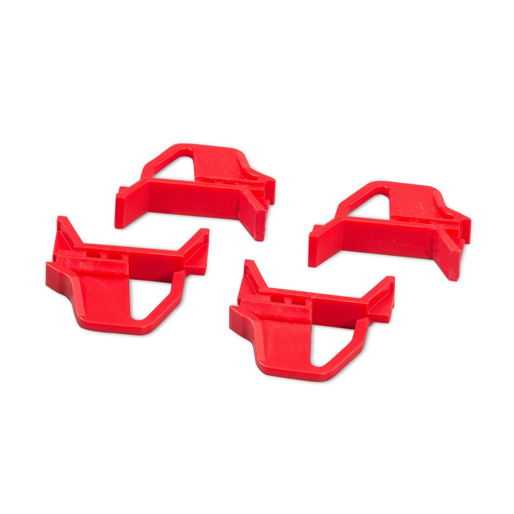 Illustration du produit: Fermetures coulissantes pour bacs empilables nome Europe avec poignées bleues/rouges, 4 pièces, rouges