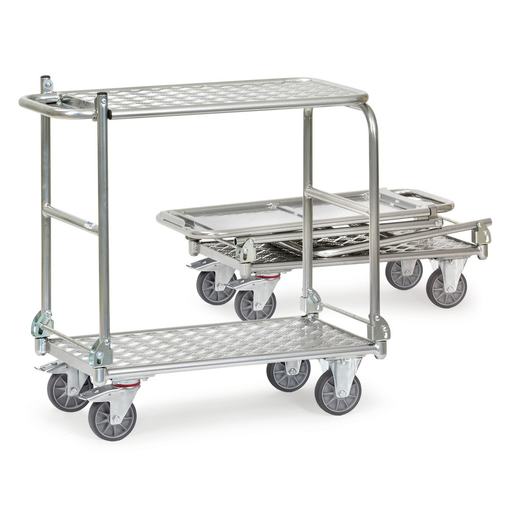 Produktabbildung: fetra® Alu-Klapp-Tischwagen, Tragkraft 200 kg, HxBxL 900 x 470 x 900 mm