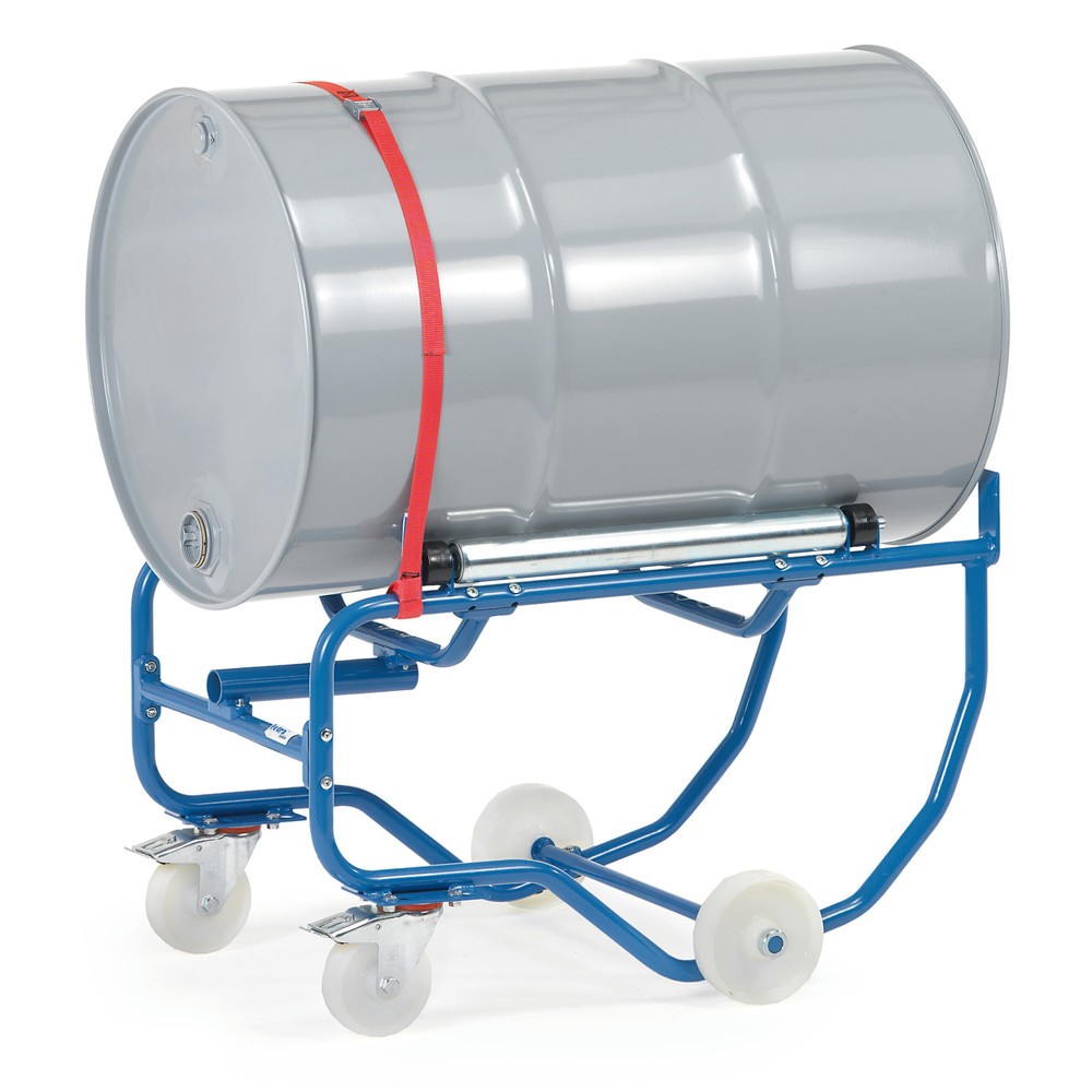 Illustration du produit: fetra® Basculeur de fûts, capacité de charge 250 kg, avec barre de levier, mobile, roues en acier pour faire tourner le fût