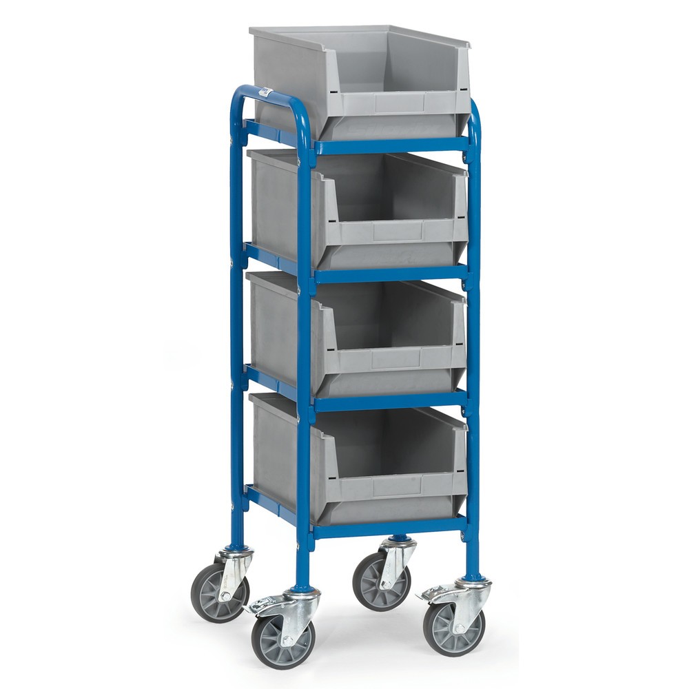 Produktabbildung: fetra®  Beistellwagen mit Sichtlagerkästen, Ladefläche 320 x 470 mm