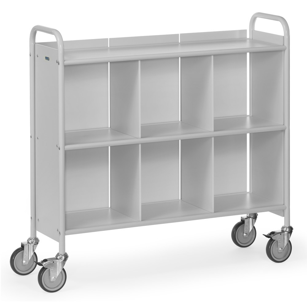 Produktabbildung: fetra® Büro- und Aktenwagen, 6 Fächer mit Rückwand