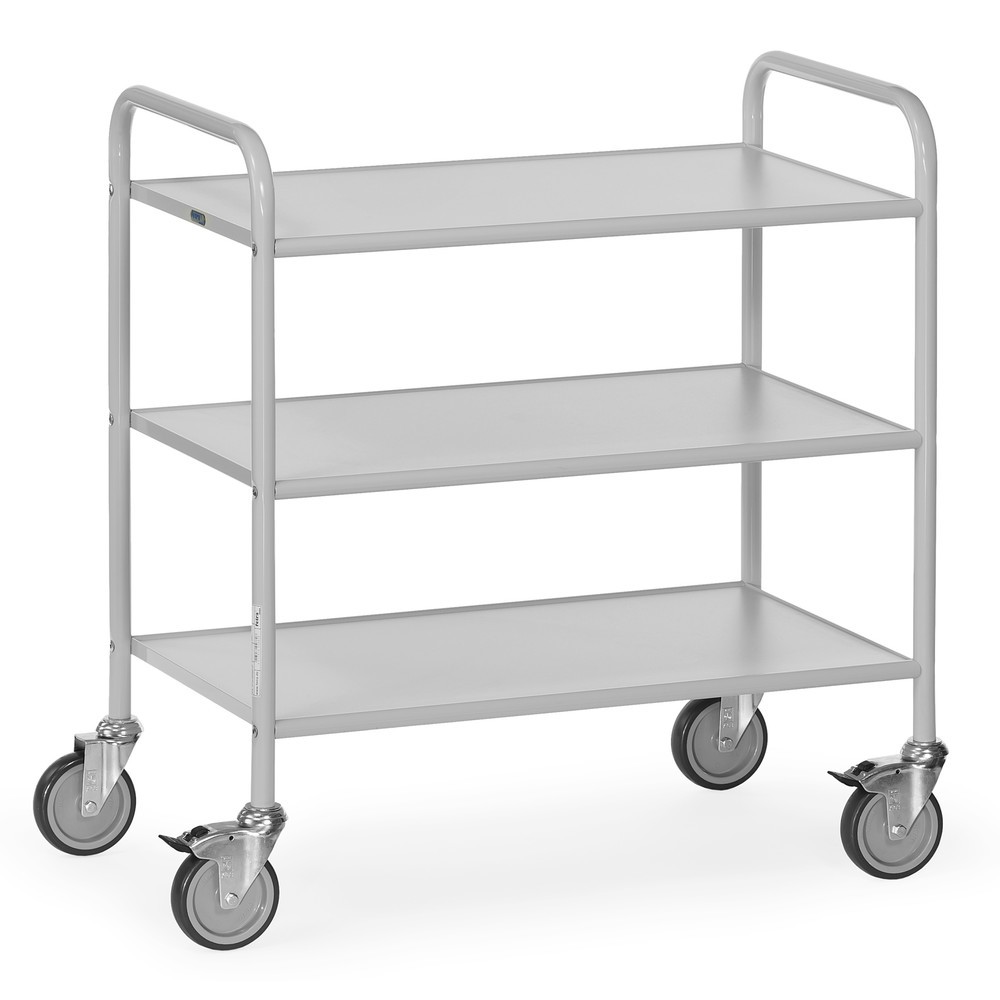 Produktabbildung: fetra® Büro- und Aktenwagen, offen, 3 Etagen à 800 x 500 mm
