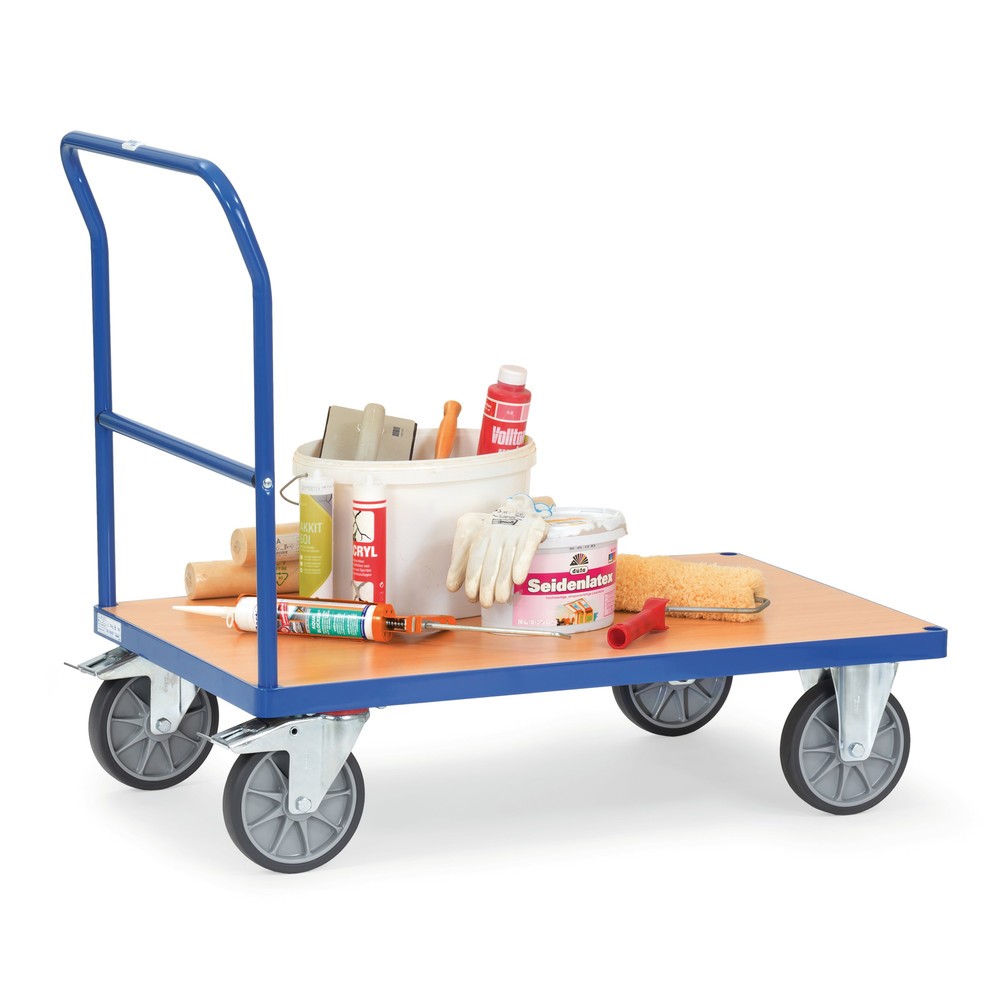 Produktabbildung Nr. 3: fetra® Chariot à plate-forme avec dossier de poussée, surface de chargement lxP 500 x 850 mm, bleu brillant