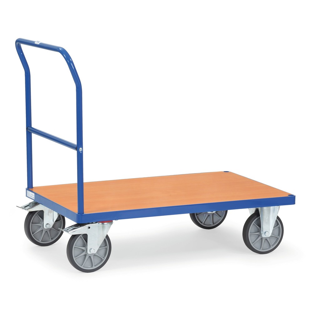 Produktabbildung Nr. 1: fetra® Chariot à plate-forme avec dossier de poussée, surface de chargement lxP 500 x 850 mm, bleu brillant
