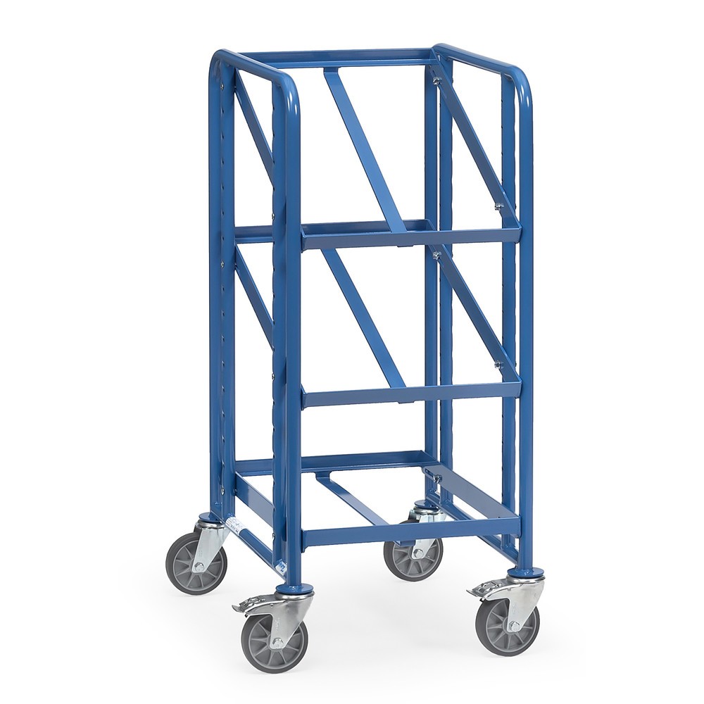 Illustration du produit: fetra® Chariot à plateaux pour bacs Euro, cadre ouvert, capacité de charge 250 kg, 3 plateaux de 410 x 610 mm