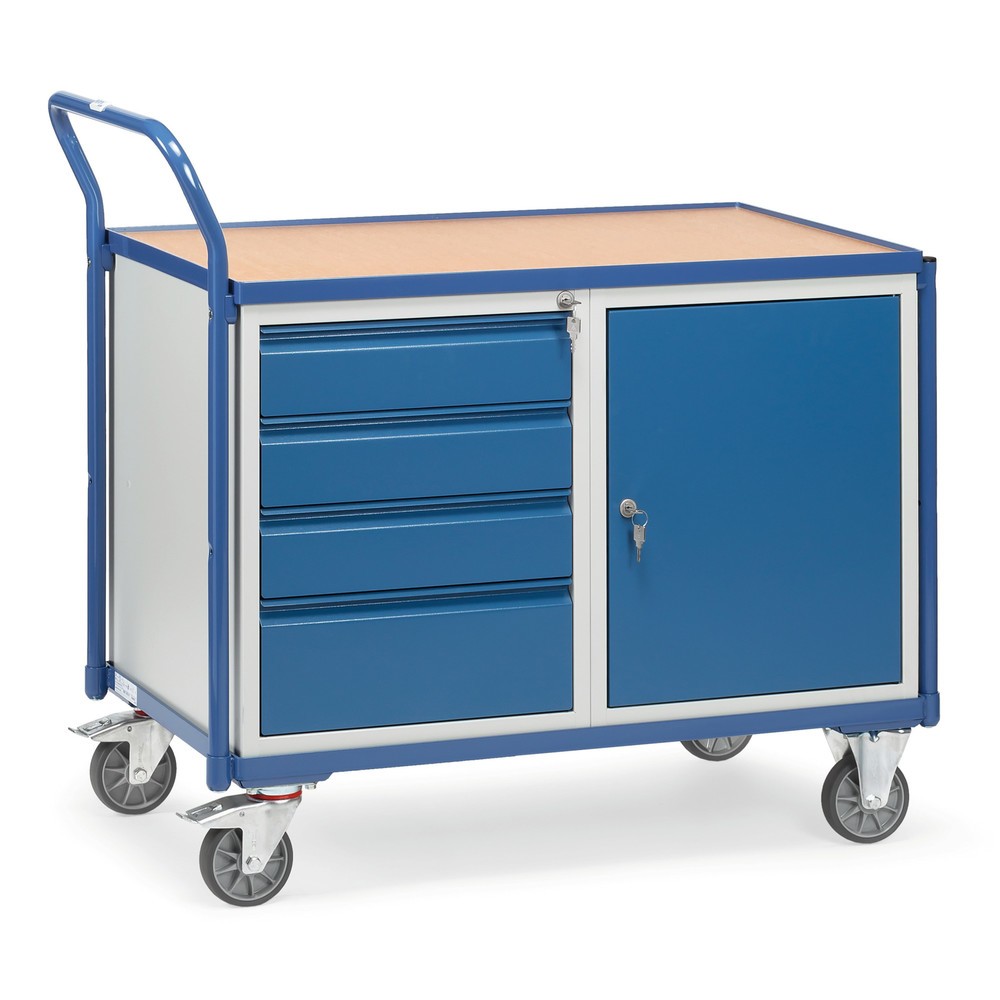 Illustration du produit: fetra® Chariot d’atelier, armoire, 4 tiroirs, capacité de charge 300 kg