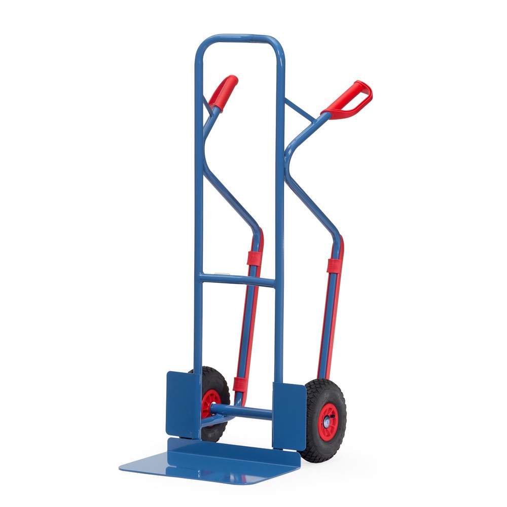 Illustration du produit: fetra® Diable empilable, capacité de charge 300 kg, bavette lxP 480 x 300 mm, avec patins, pneumatiques gonflables