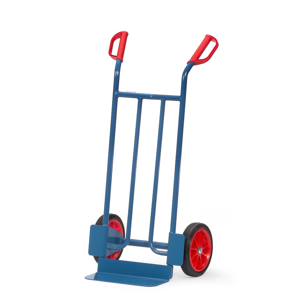 Illustration du produit: fetra® Diable empilable, capacité de charge 250 kg, bavette l x P 400 x 150 mm, simple, pneumatiques à bandage plein