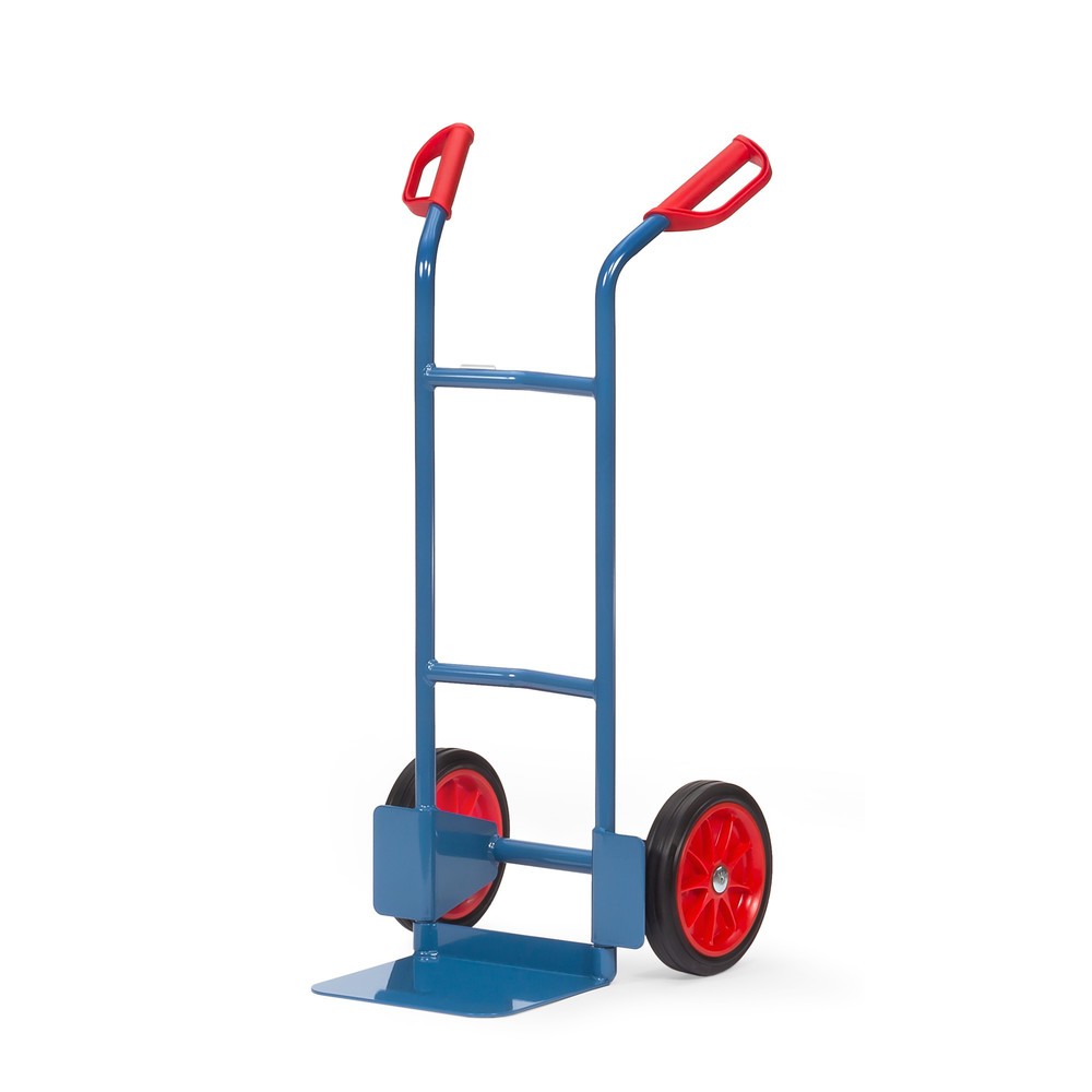 Illustration du produit: fetra® Diable empilable, capacité de charge 200 kg, bavette lxP 320 x 250 mm, simple, pneumatiques à bandage plein