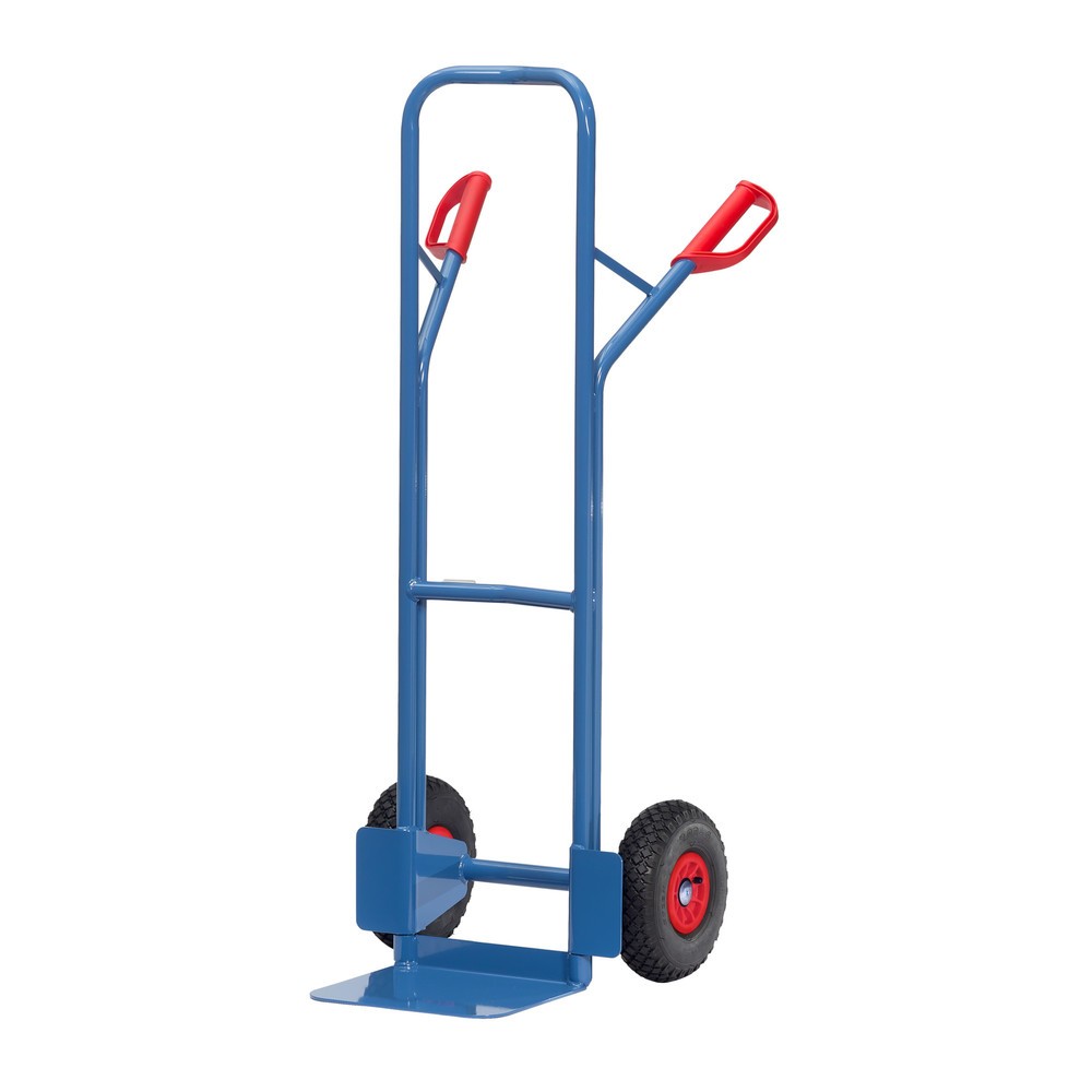 Illustration du produit: fetra® Diable empilable, capacité de charge 300 kg, bavette lxP 320 x 250 mm, avec arceau transversal en haut, pneumatiques gonflables