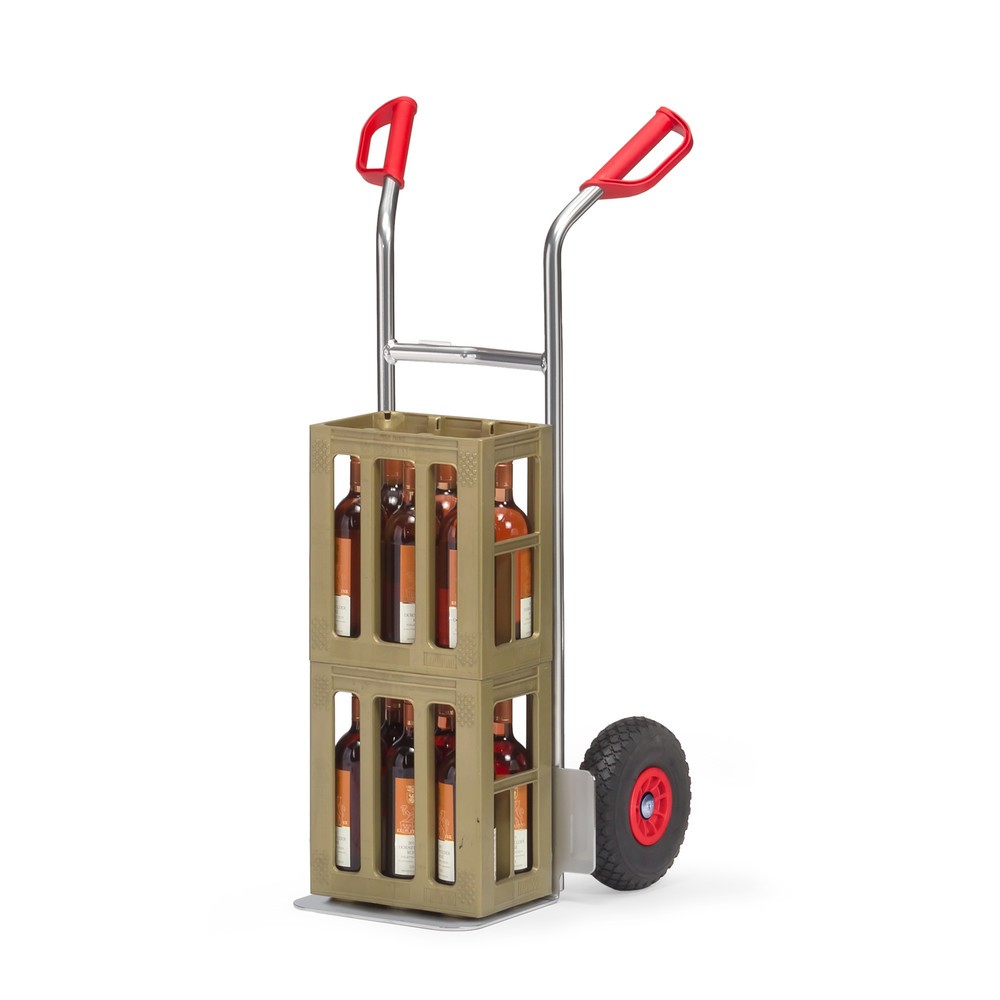 Produktabbildung Nr. 3: fetra® Diable empilable en aluminium, capacité de charge 150 kg, bavette lxP 320 x 250 mm, pneumatiques PU