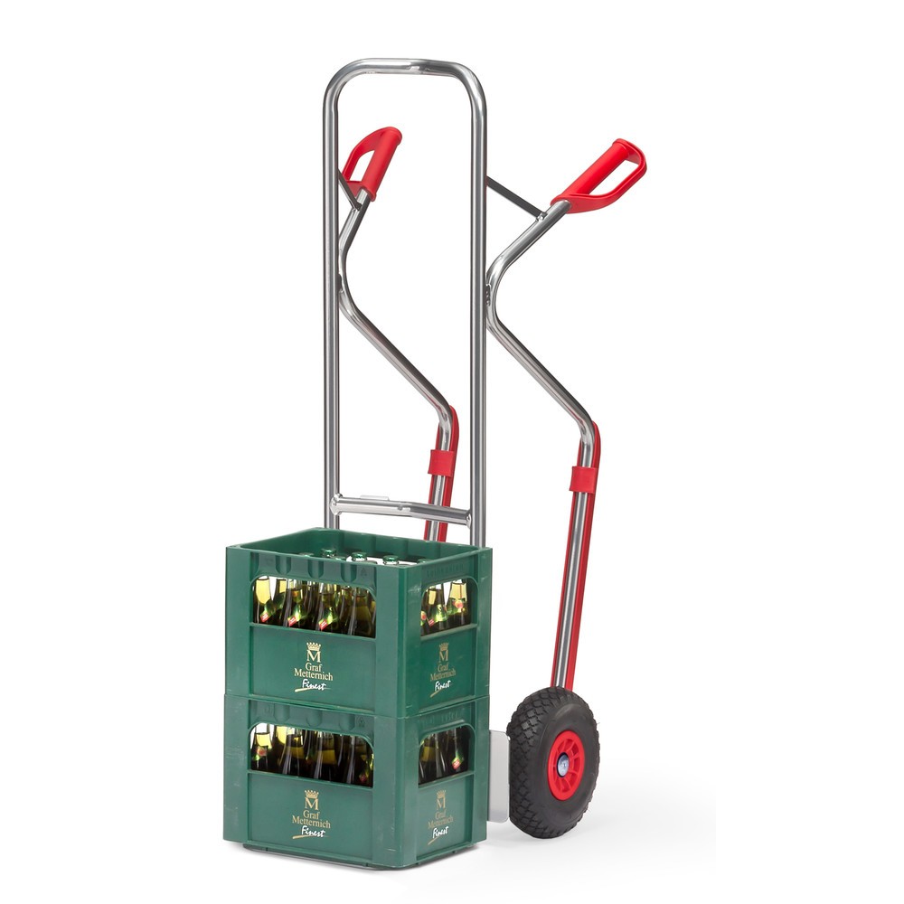 Produktabbildung Nr. 3: fetra® Diable empilable en aluminium, capacité de charge 200 kg, bavette lxP 320 x 250 mm, avec patins, pneumatiques PU