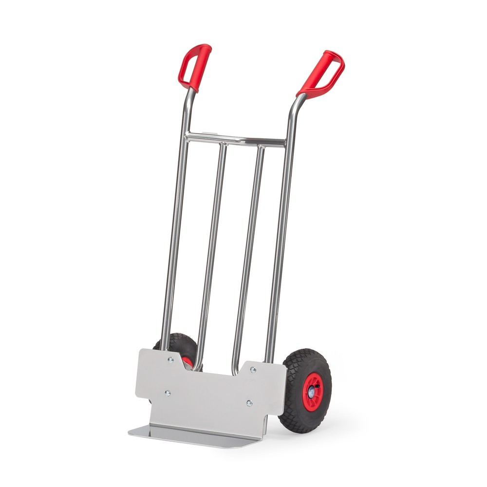 Illustration du produit: fetra® Diable empilable en aluminium, capacité de charge 150 kg, bavette lxP 400 x 150 mm, pneumatiques gonflables