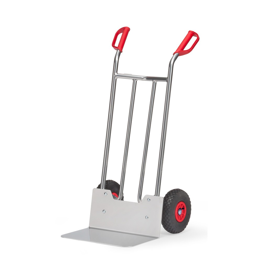 Illustration du produit: fetra® Diable empilable en aluminium, capacité de charge 150 kg, bavette lxP 480 x 300 mm, pneumatiques gonflables