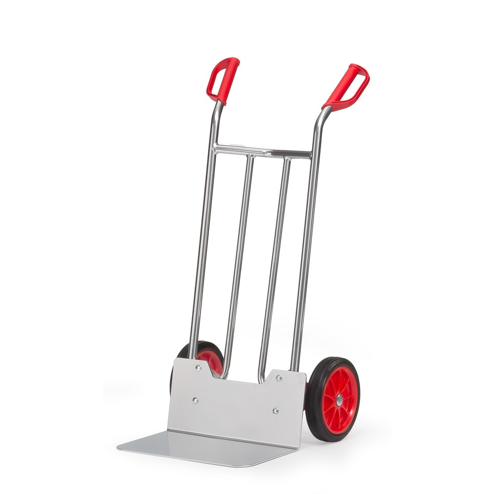 Illustration du produit: fetra® Diable empilable en aluminium, capacité de charge 150 kg, bavette lxP 480 x 300 mm, pneumatiques à bandage plein