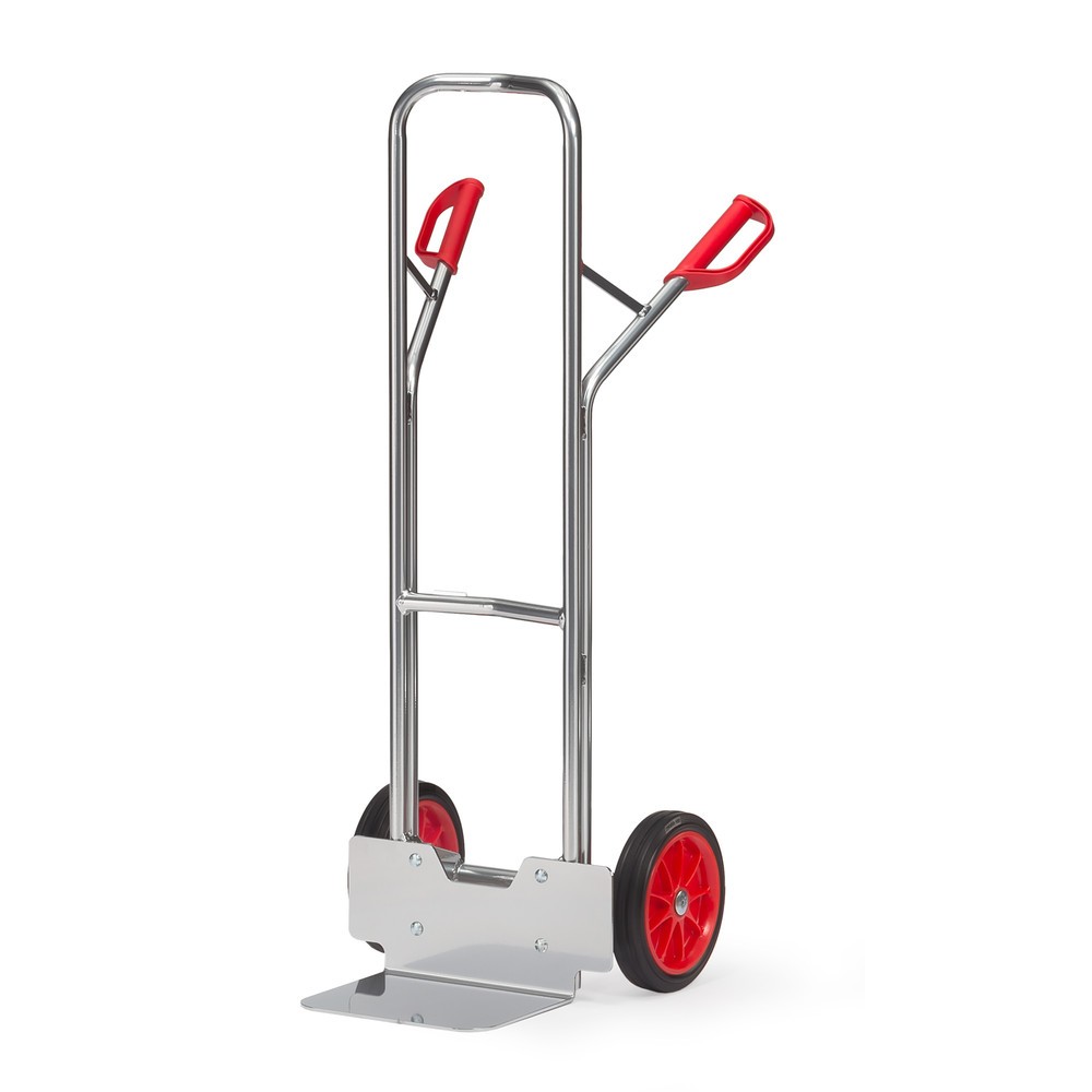 Illustration du produit: fetra® Diable empilable en aluminium, capacité de charge 200 kg, bavette lxP 320 x 250 mm, pneumatiques à bandage plein