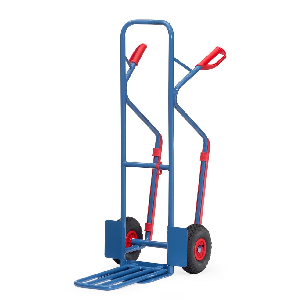 Produktabbildung Nr. 1: fetra® Diable à colis, avec bavette rabattable + patins, capacité de charge 300 kg, bavette lxP 320 x 250 mm, pneumatiques gonflables