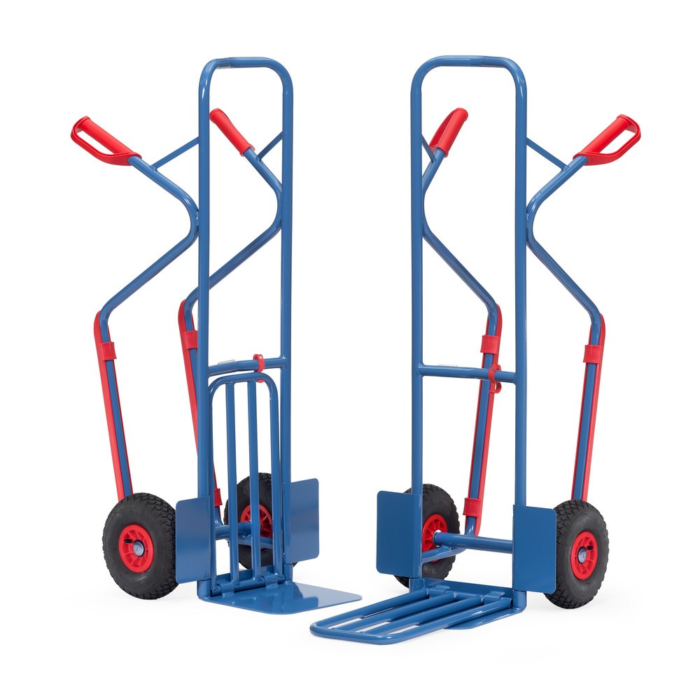 Produktabbildung Nr. 3: fetra® Diable à colis, avec bavette rabattable + patins, capacité de charge 300 kg, bavette lxP 320 x 250 mm, pneumatiques gonflables