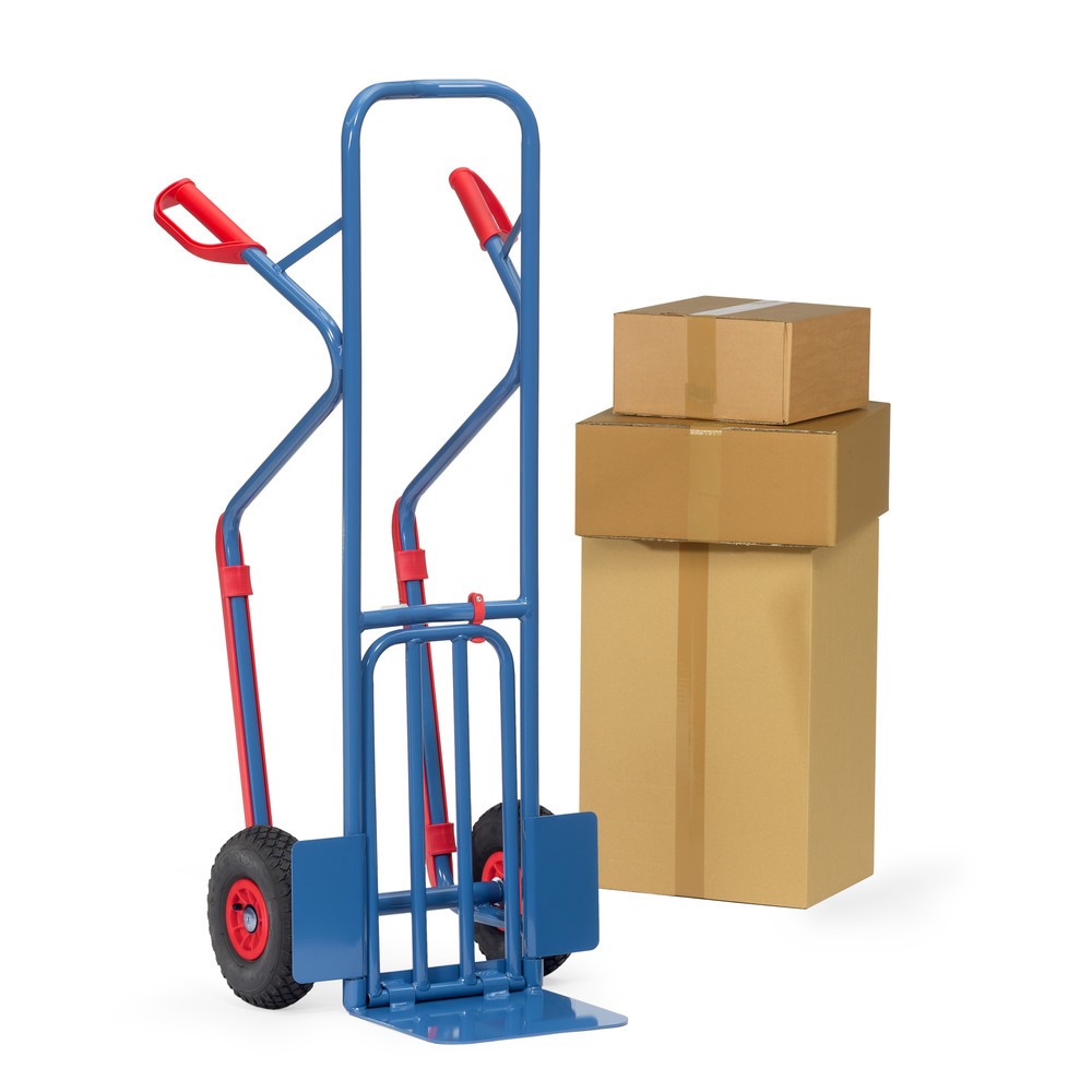 Produktabbildung Nr. 5: fetra® Diable à colis, avec bavette rabattable + patins, capacité de charge 300 kg, bavette lxP 320 x 250 mm, pneumatiques gonflables