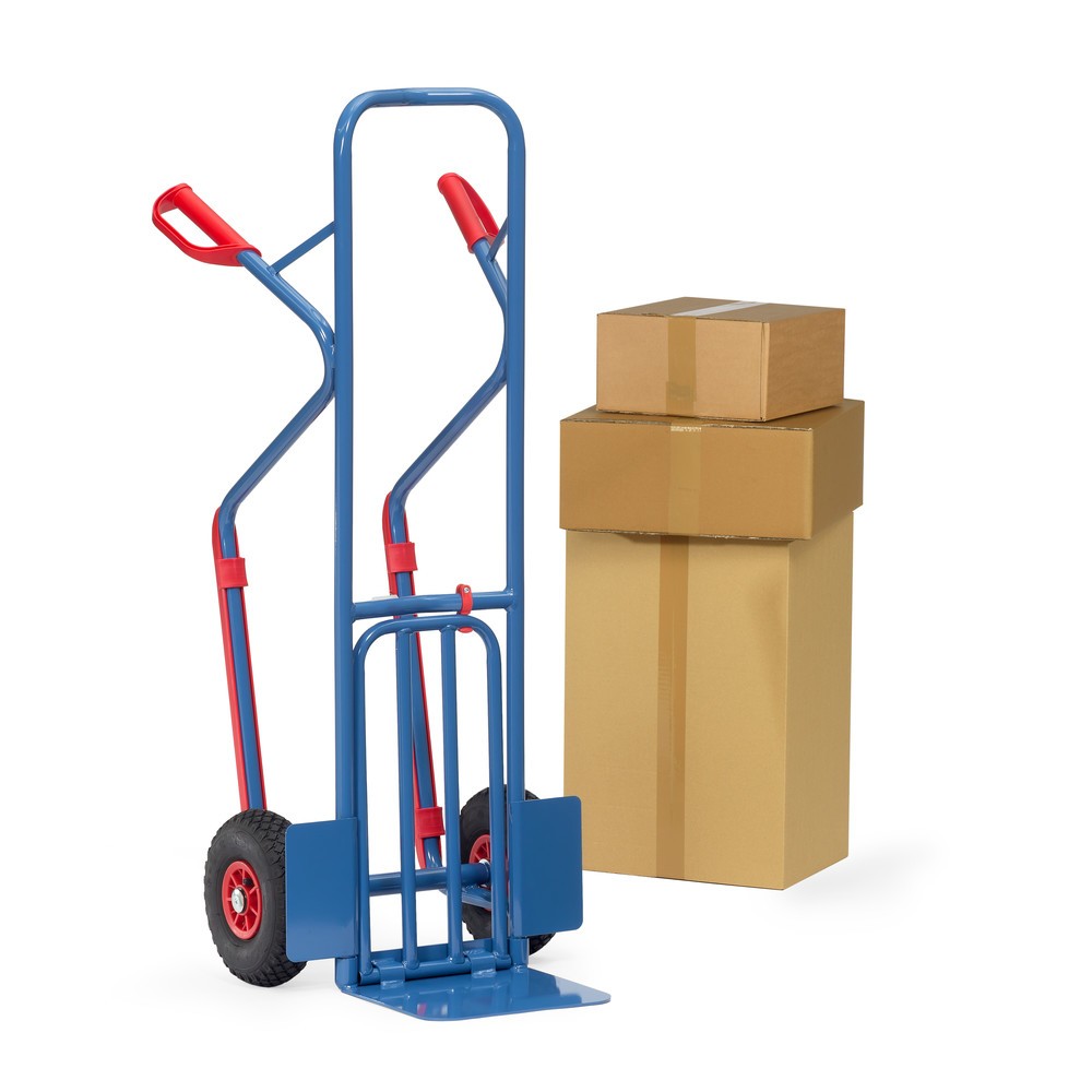 Produktabbildung Nr. 6: fetra® Diable à colis, avec bavette rabattable + patins, capacité de charge 300 kg, bavette lxP 320 x 250 mm, pneumatiques gonflables