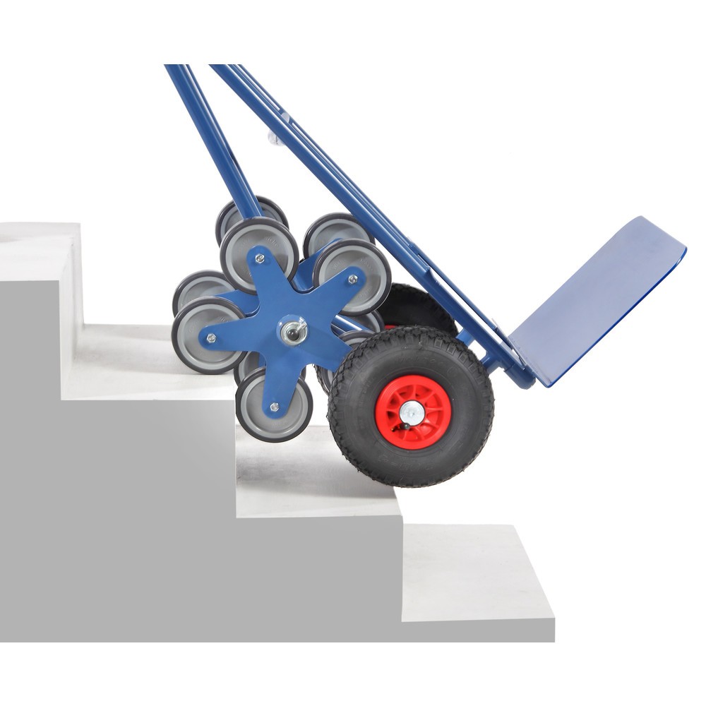 N° de l'image du produit 3 : fetra® Diable pour escaliers, roue en étoile à 5 bras, capacité de charge 200 kg, bavette lxP 480 x 300 mm, acier