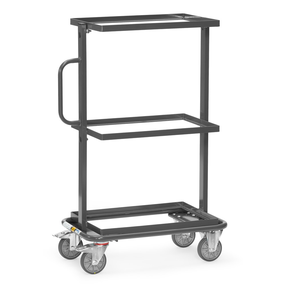 Produktabbildung: fetra® ESD-Beistellwagen, TK 200 kg, 3 Ladeflächen à 405 x 605 mm, ohne Böden
