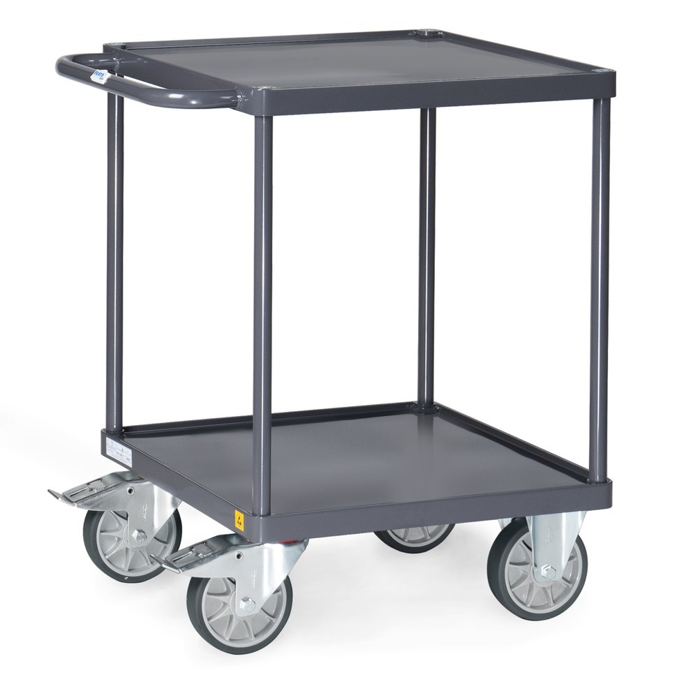 Produktabbildung: fetra® ESD-Tisch- und Montagewagen mit Stahlblechwannen à 600 x 600 mm